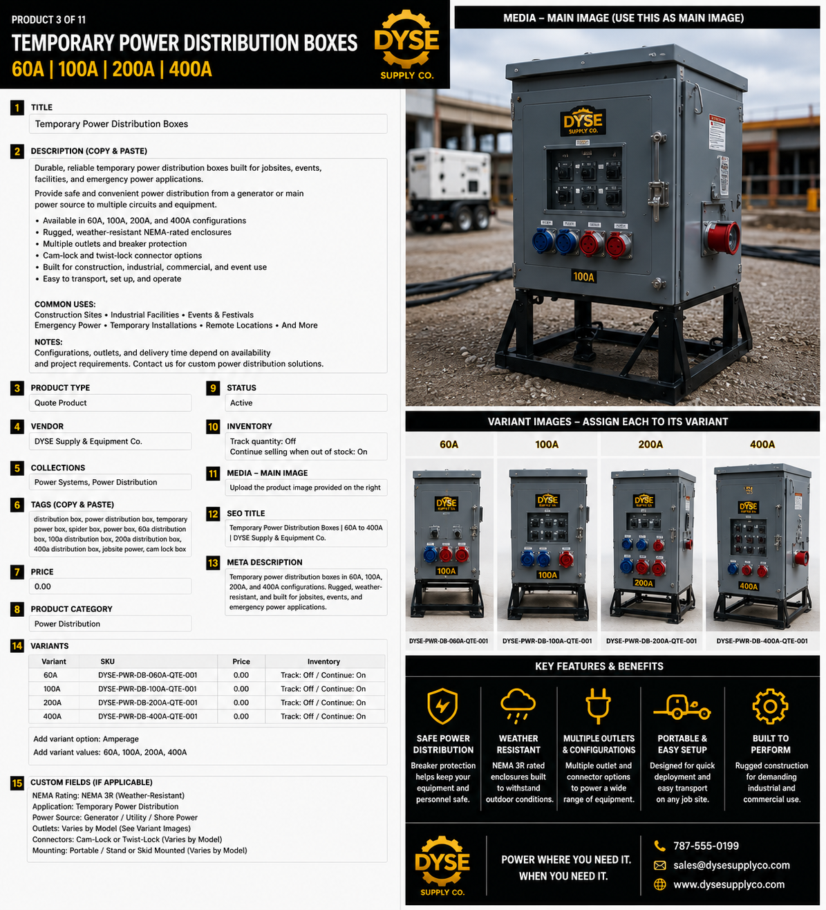 Temporary Power Distribution Boxes